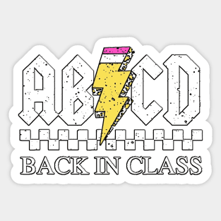 funny first day of school Rock Back to School ABCD Back in Class Teachers Sticker